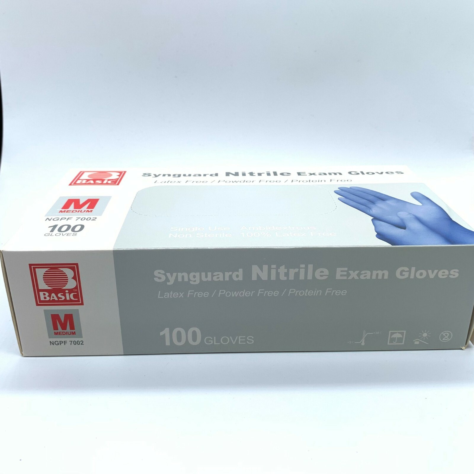 Synguard Nitrile Exam Gloves Powder-Free Blue medium (4x 100/Bx)