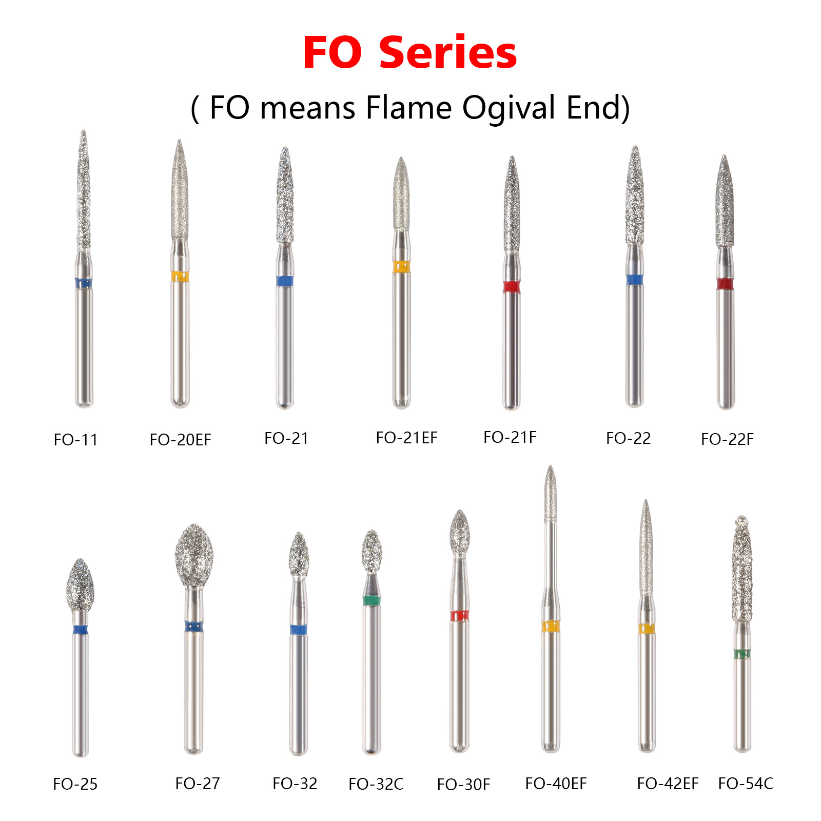 97Types Dental Diamond Burs FG 1.6mm for High Speed Handpiece 5Pcs/pack Drill ns