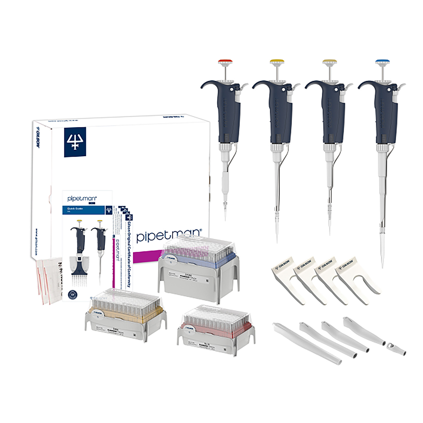 NEW – Gilson PIPETMAN L Starter Kit, 4 Pipette Kit, P2L, P20L, P200L, P1000L …