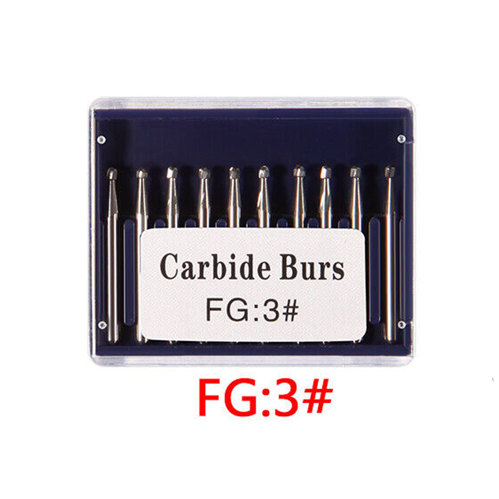 1-10 Box Dental FG HP Tungsten Carbide Burs Round Type For High Speed Handpiece