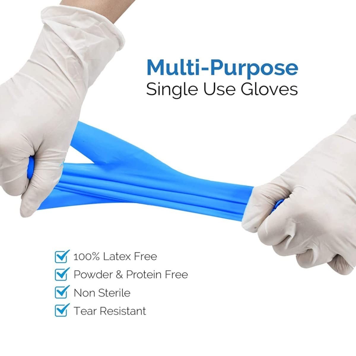 Basic Synmax Vinyl Exam Gloves Disposable Exam Gloves, 4 Mil, Blue, Latex & P…