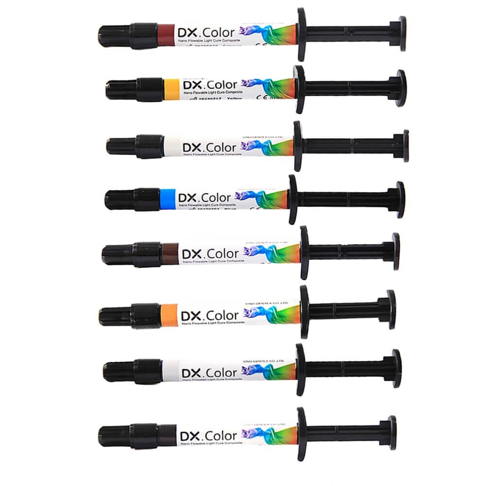 Dental Light Curing Flowable-Color Composite Resin 8-Color optional 1.5g/Syringe