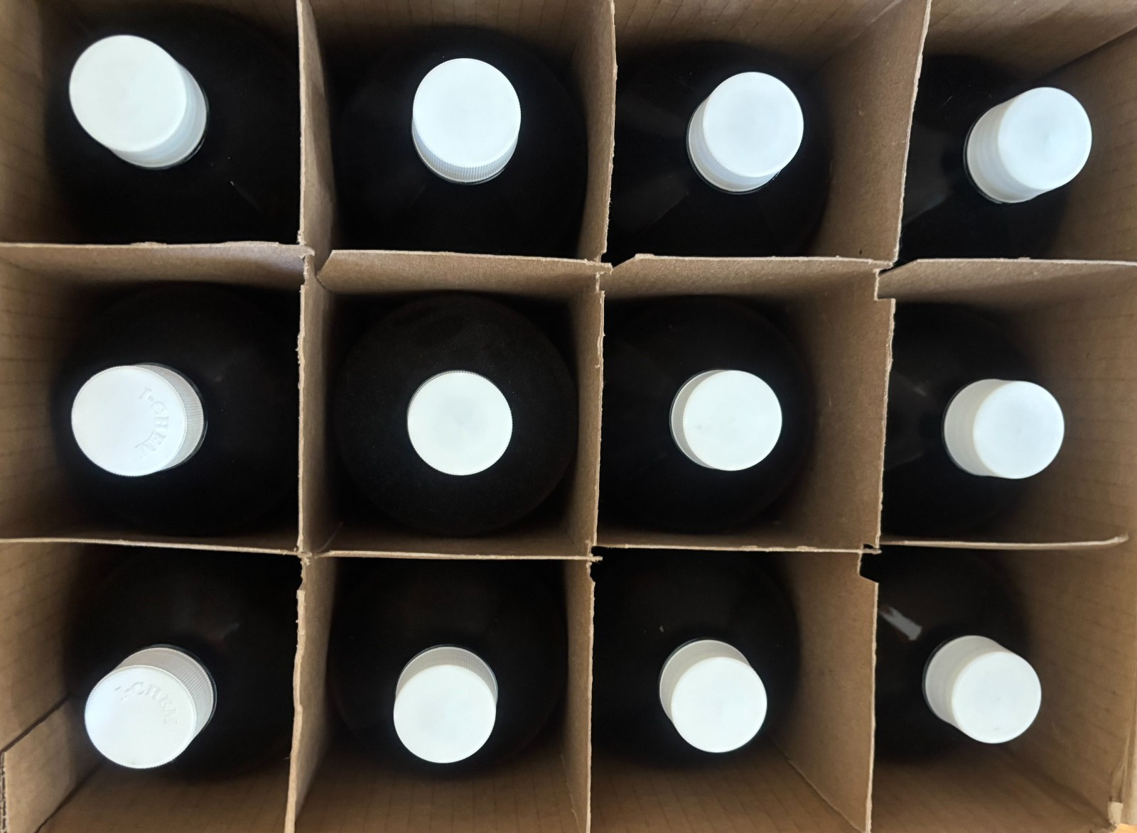 Boston Round 1 Liter/32 oz Amber Glass Bottle 12/Pack