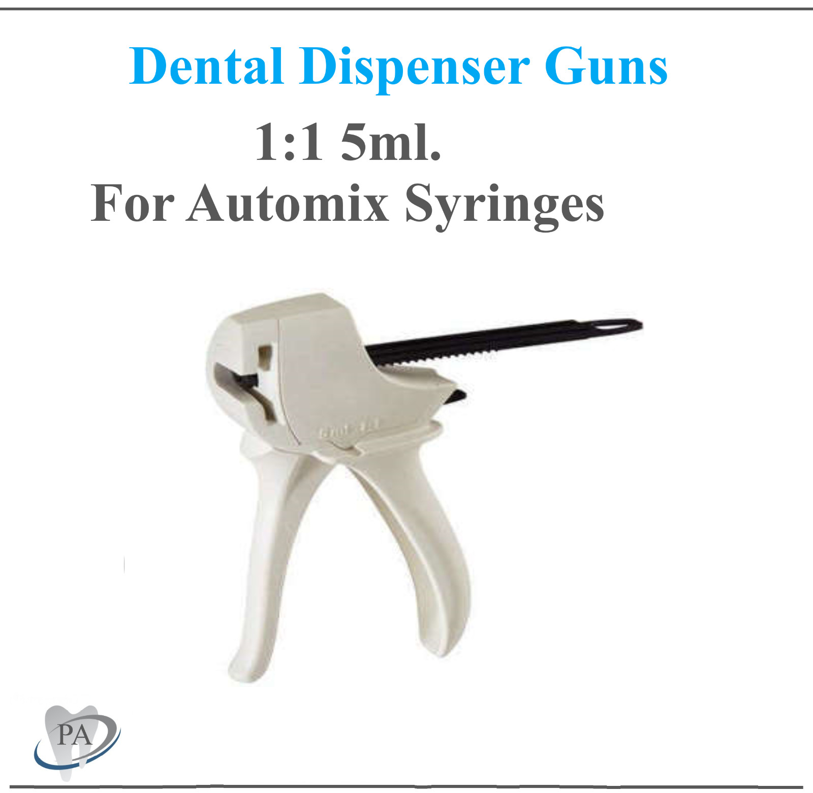 Dental Dispensing Gun 1:1 5ml. For Automix Syringes Temporary Cements Dispenser