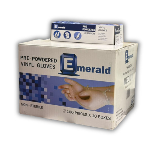 Emerald Shannon Powdered Vinyl Dispoable 4 Mil Gloves 1,000/CASE