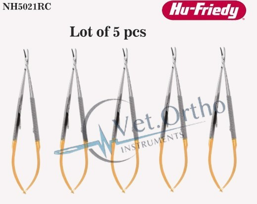 Hu Friedy NH5021RC Curved Castroviejo Perma Sharp™ Needle Holder, 14 cm (5.5″)