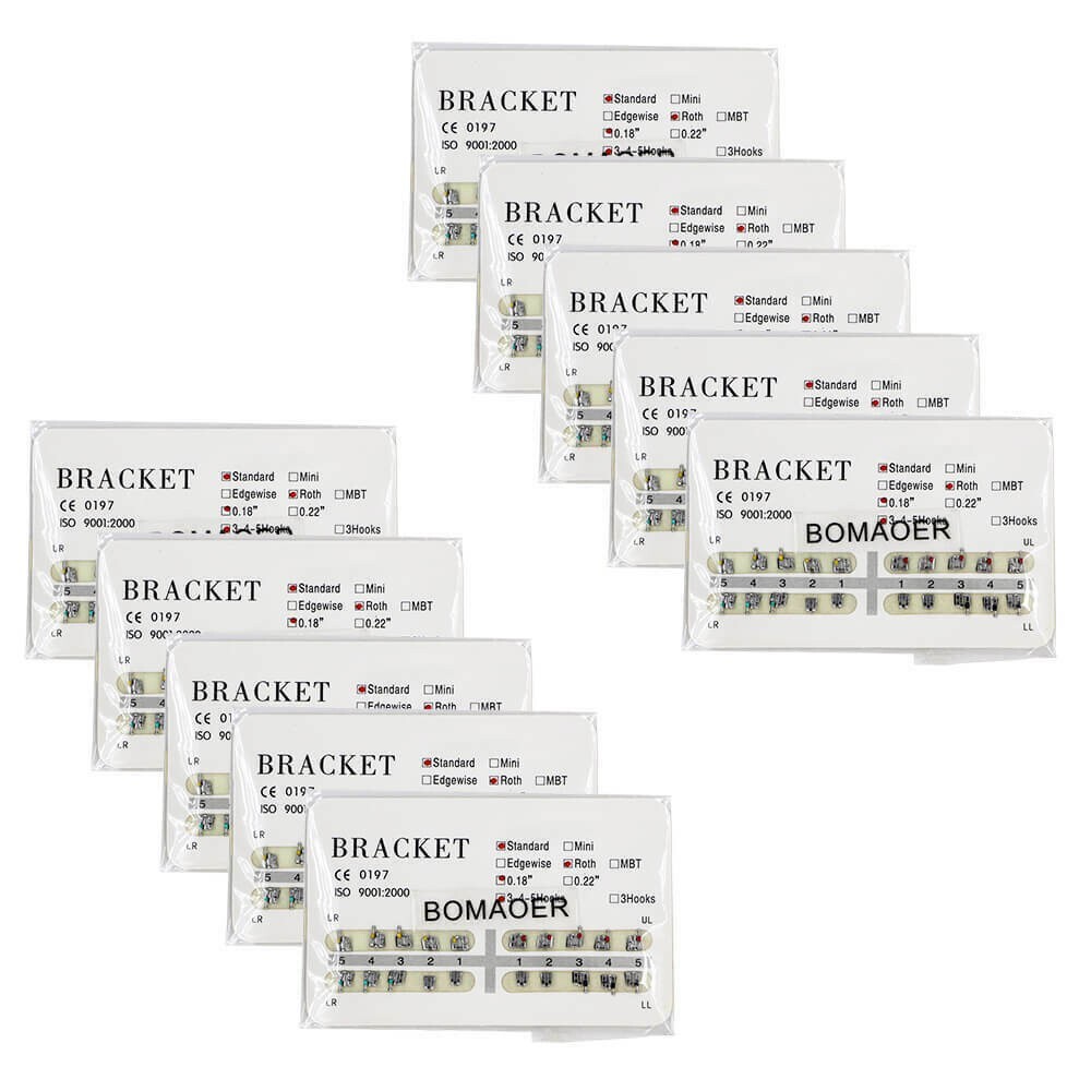 Dental Orthodontic Mental Bracket Brace Standard Roth 018 345hooks 20pcs/set