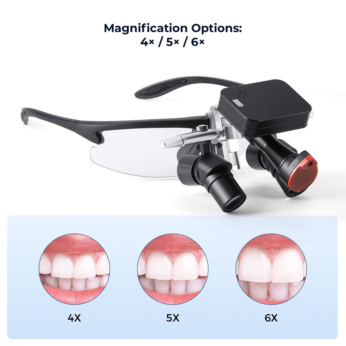 4X /5X/ 6X Adjust Dental Surgery Ergo Binocular Loupes Magnifier+LED Head Light