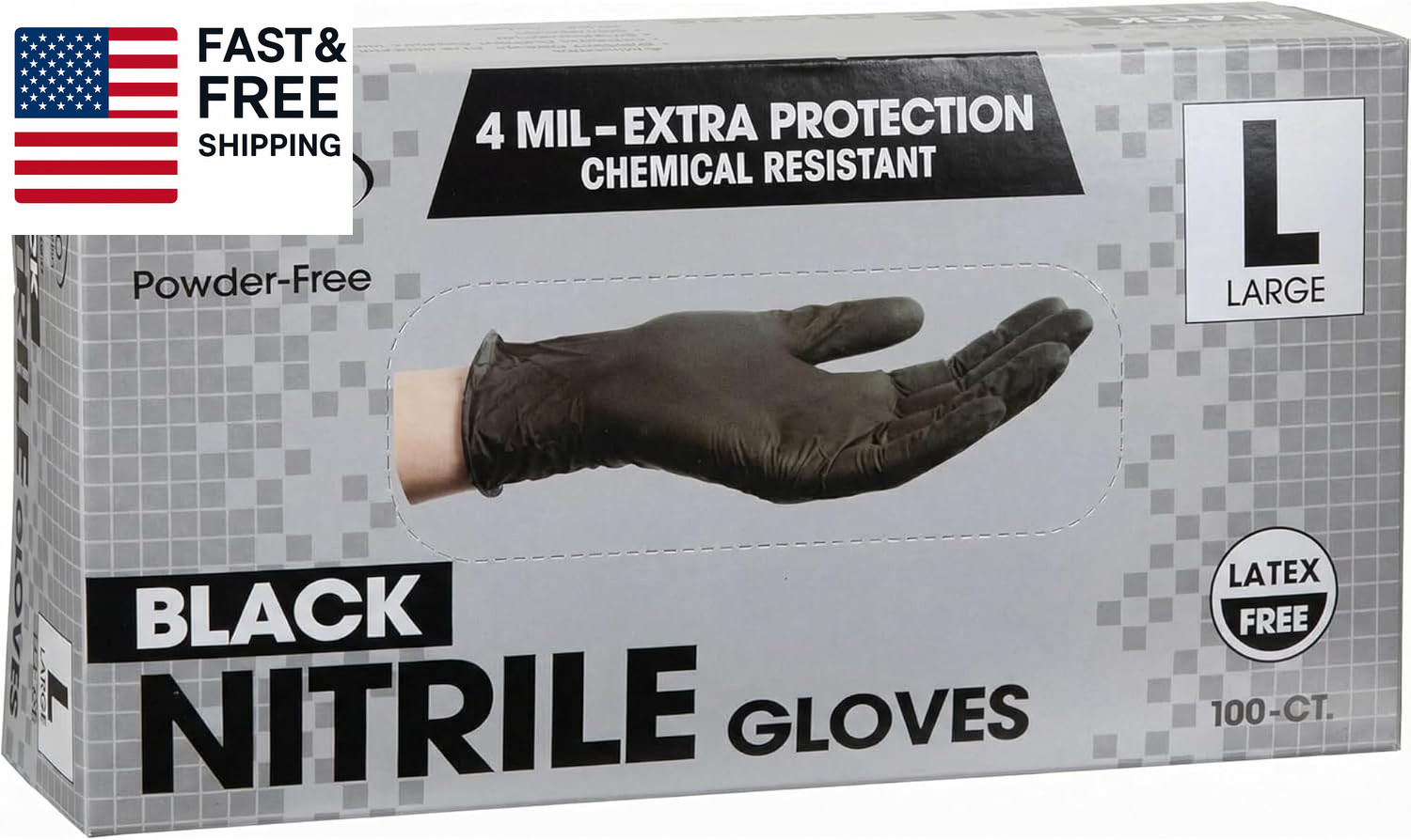 Forpro Disposable Nitrile Gloves, Chemical Resistant, Powder-Free, Latex-Free, N
