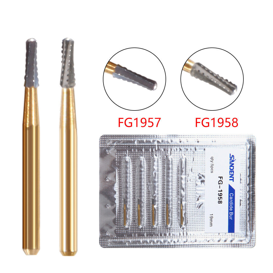 1-20 packs FG1957/FG1958 High Speed Dental Tungsten Carbide Crown Cutting Burs