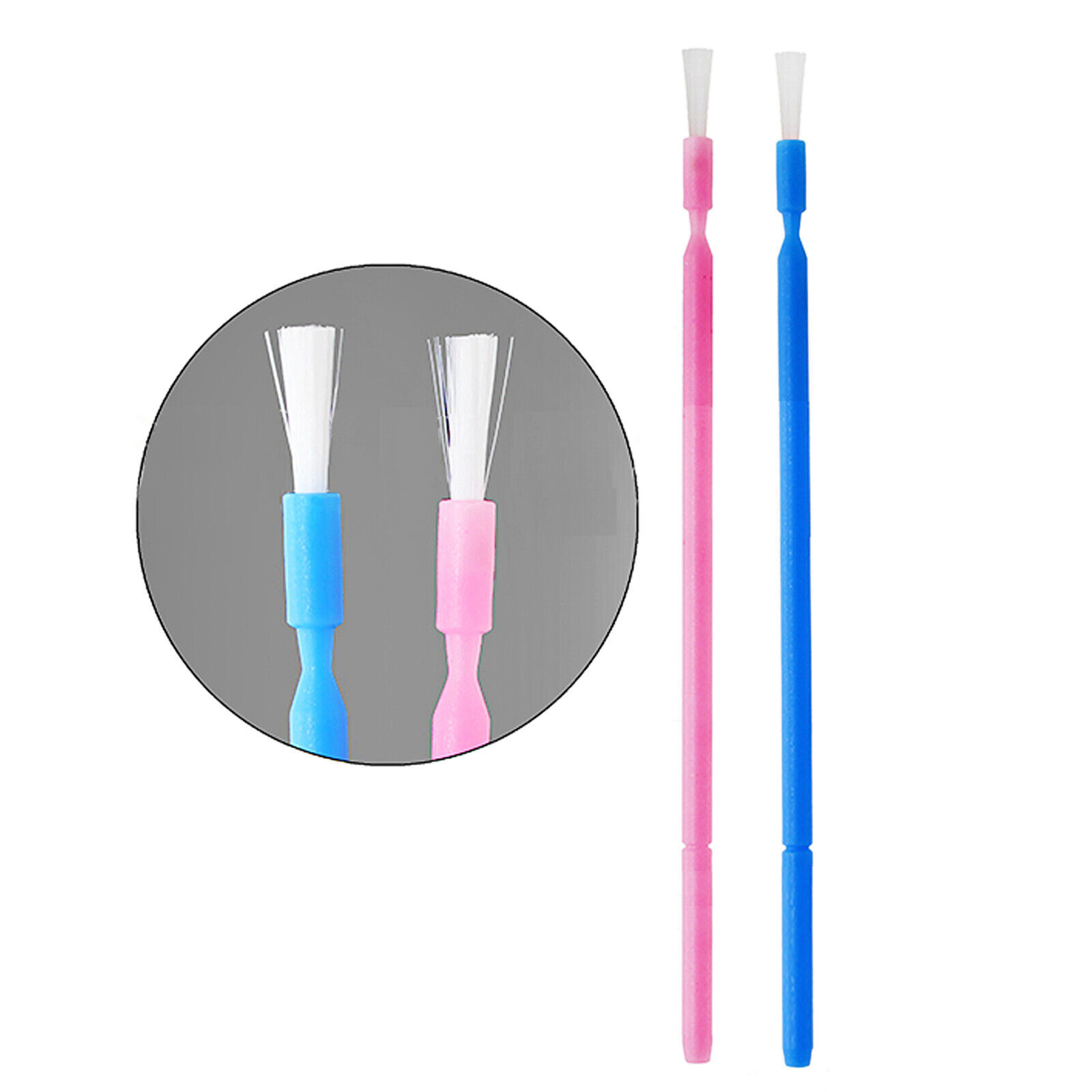 100Pcs/Bag Dental Micro Applicator Brush Bendable Long Shank Tips Pink/Blue