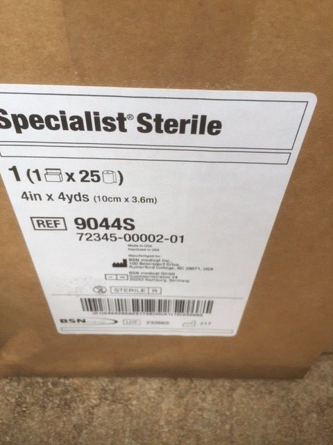 Case of 25 BSN 9044S Specialist 100 Cotton Cast Paddin Sterile 4″ x 4 yd Natural