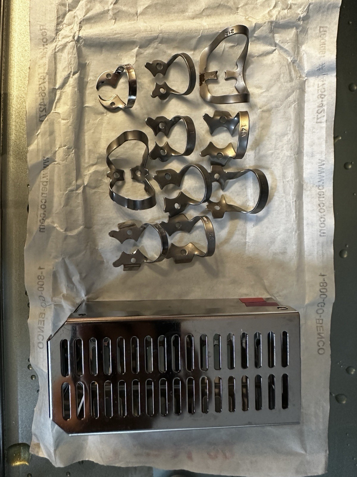 Fiesta Color-Coded Dental Rubber Dam Clamps Set and additional clamps
