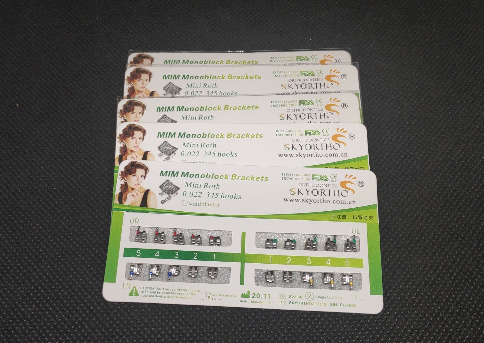 20 Sets Dental Brackets Metal Teeth Braces Mini Roth 022 345 Hooks Monoblock