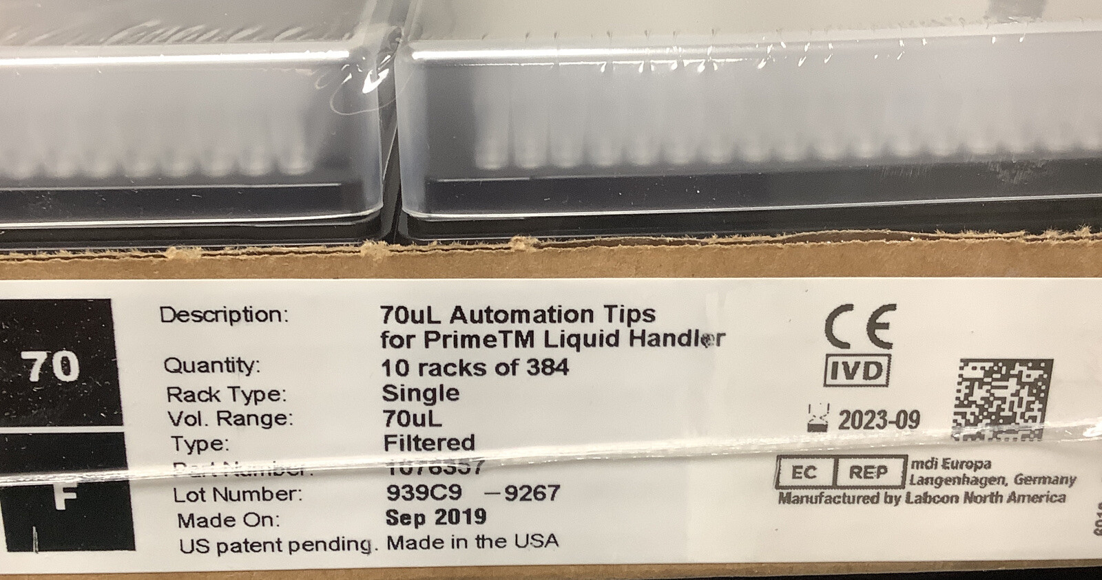 HighRes Biosolutions 70uL Automation Tips for PrimeTM Liquid Handler 1076357