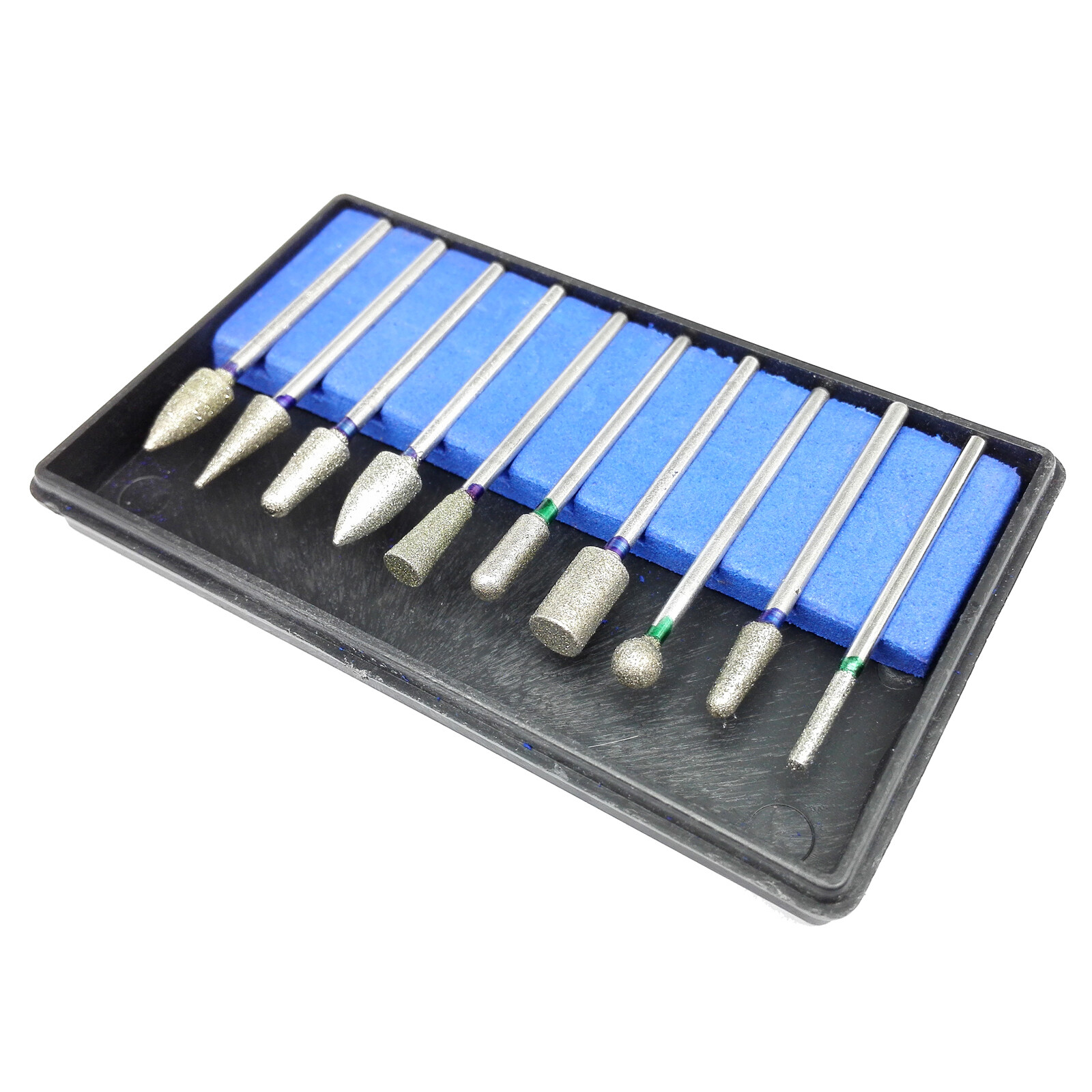 10Pcs Dental Diamond Point Polisher HP Shank Rotary Bur Set Lab 2.35mm