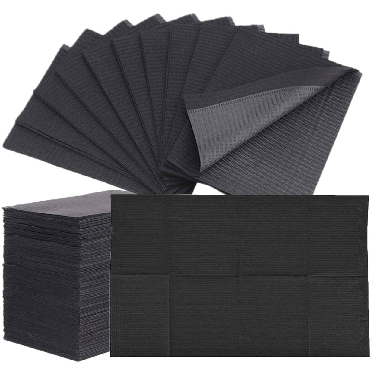 Blackcat Dukal Black Patient Dental Bibs, 3-Ply, 13″ x 18″ – Case of 500