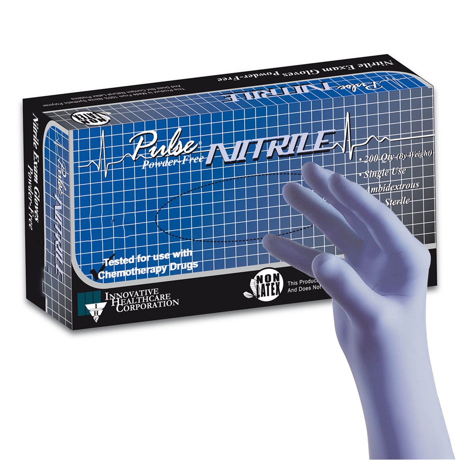 Pulse® Nitrile Exam Glove, Small, Aqua Blue-Case of 2000