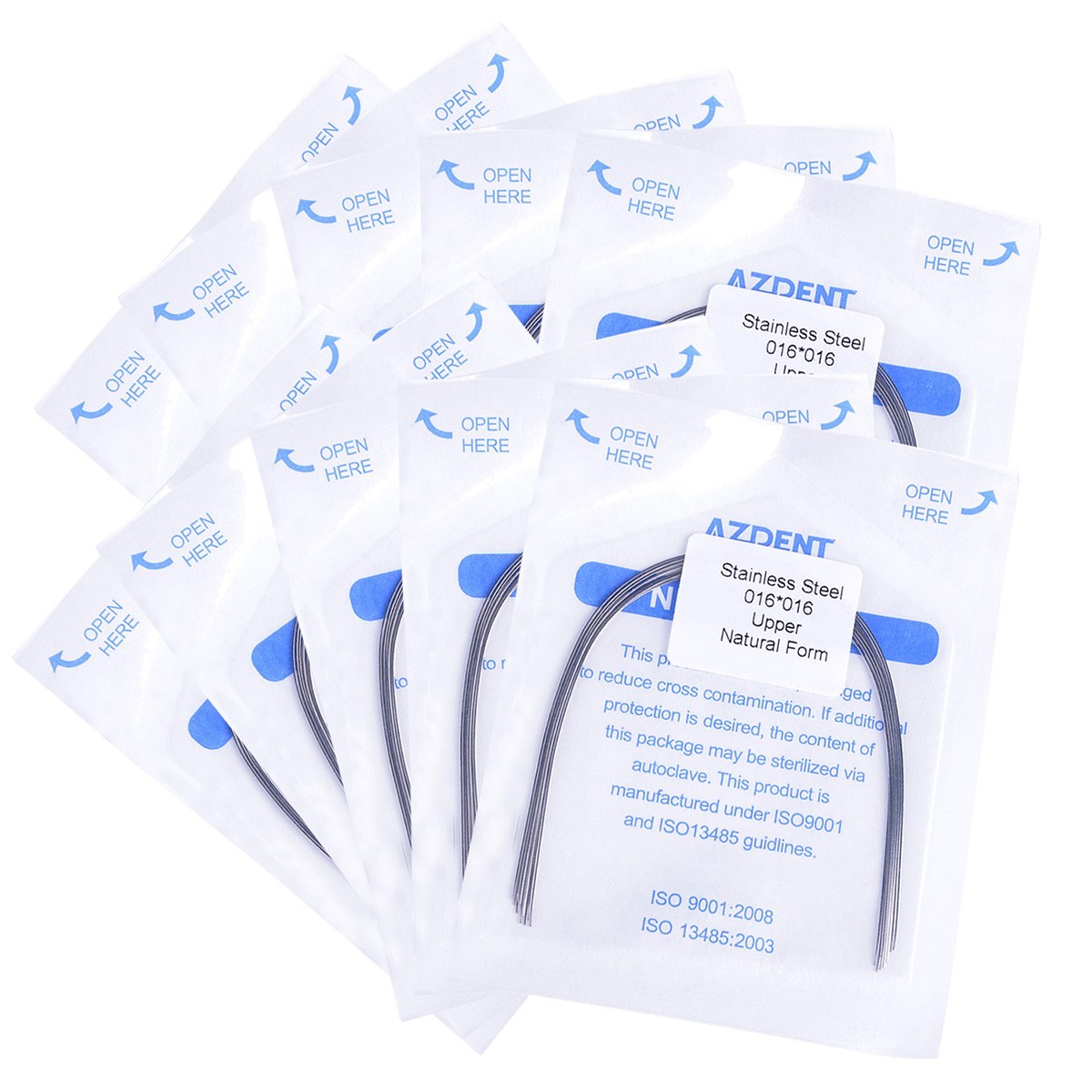 100Pcs AZDENT Dental Ortho Rectangular Arch Wires Stainless Steel Nature Wires