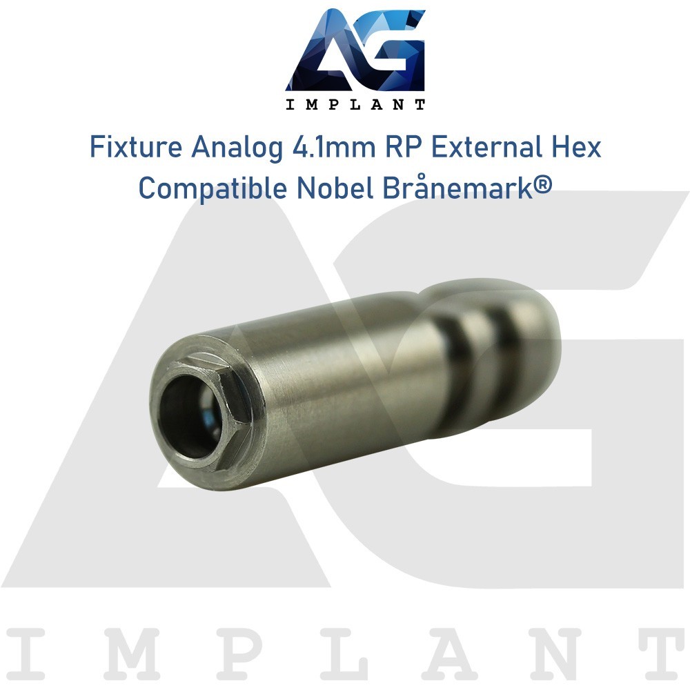 10 Nobel® Branemark Compatible Fixture Analog 4.1mm RP External Hex Dental Lab