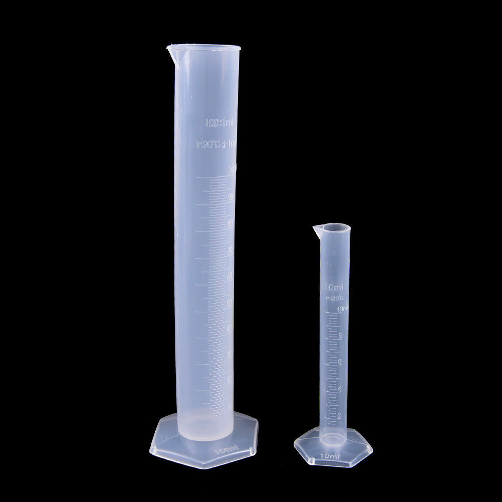 Plastic Measuring Cylinder Lab Accessory Test Graduated Tube 10/25/50/100/250ML