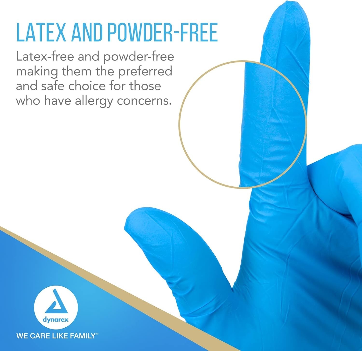 *3 Boxes* Dynarex Safe Touch Blue Nitrile Exam Gloves Powder Free X-Large 100/bx