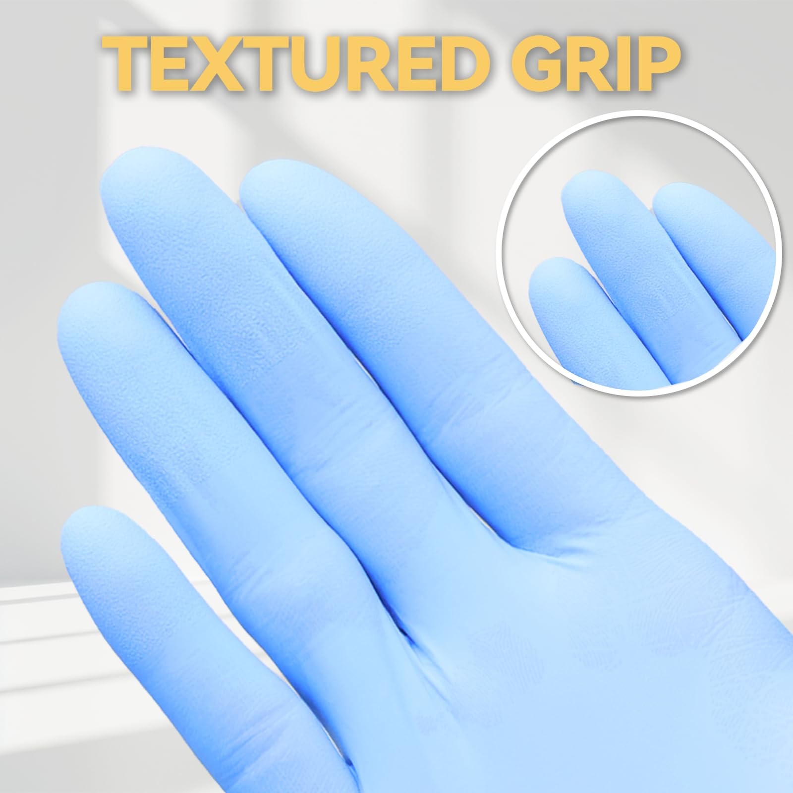 Basic Medical NGPF-7002 Blue Nitrile Exam Gloves, Medium (Pack of 100),