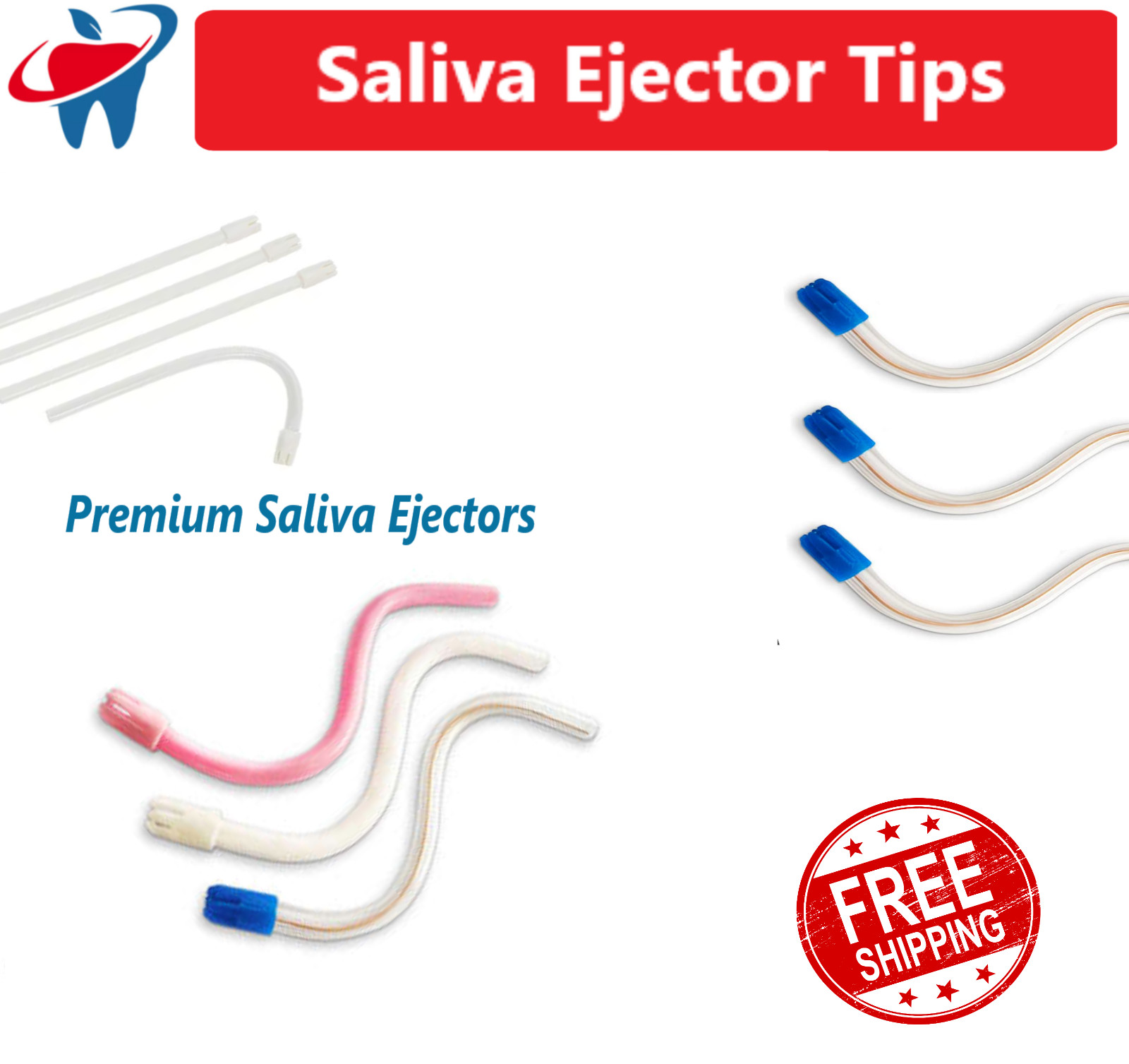 100-1000/Box Dental Saliva Ejectors Suction Ejector Blue Or White, US Manufactur