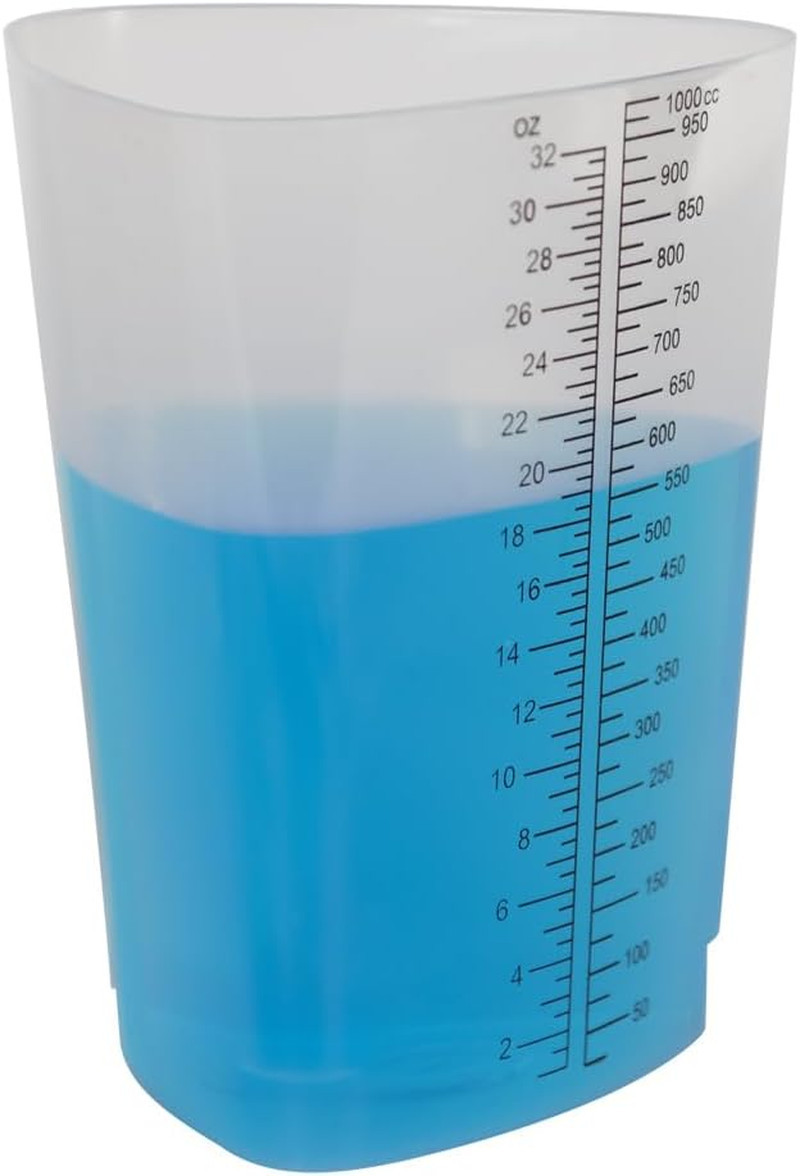 32 Oz Graduated Plastic Triangular Container Three-Sided Beaker for Measuring