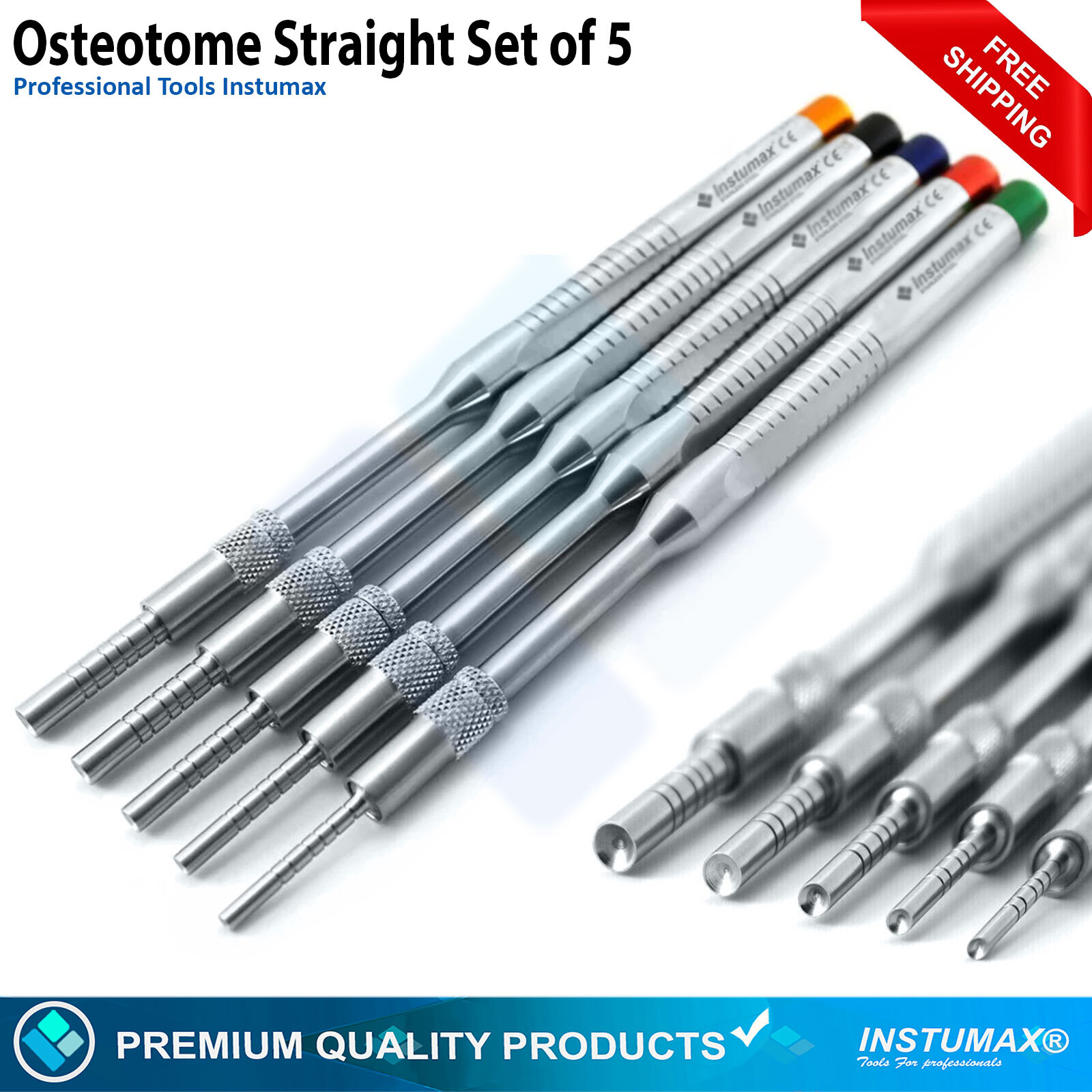 Sinus Lift Osteotomes Set Offset Concave & Convex Angled Tips Precision Implants