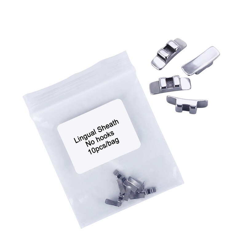5 Packs New Orthodontic Accessory Dental Metal Lingual Sheath No Hook Bondable