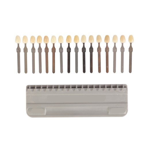 Classical Shade Guide Dental Materials A1-D4 16 Colors Teeth Whitening Card Box