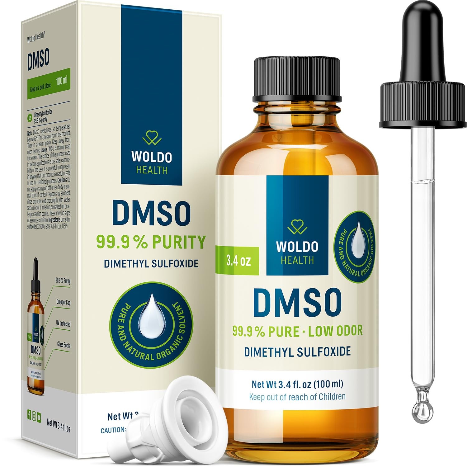 WoldoHealth DMSO 99.9% Pharma Grade 3.38oz – FT-IR Verified Dimethyl Sulfoxide