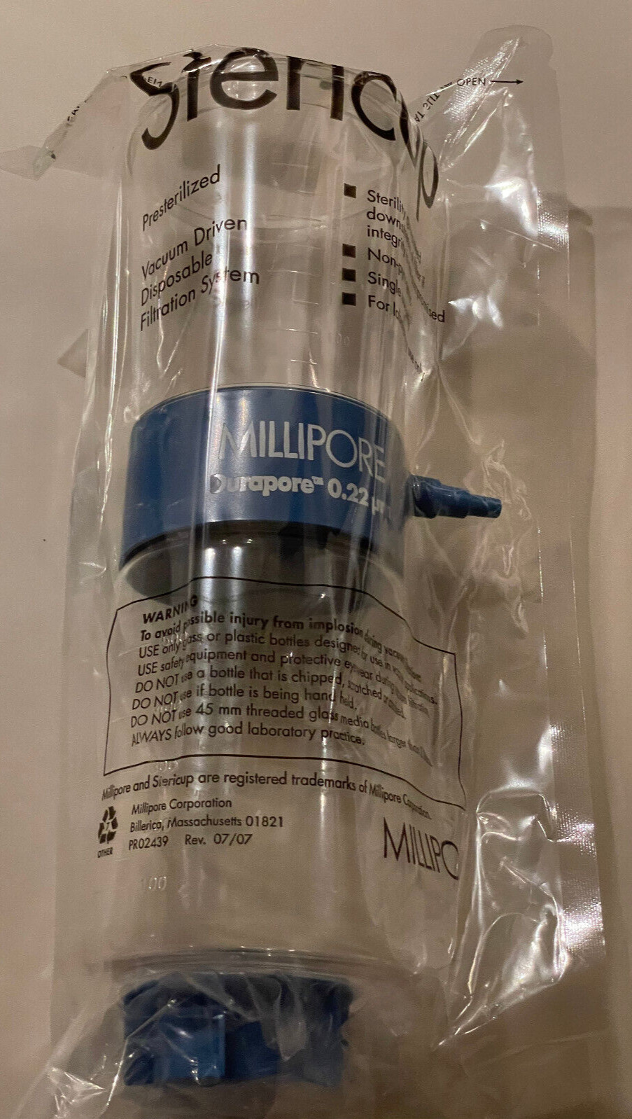 FILTERS – Millipore SCGVUO5RE Stericup-GV Vacuum Filtration 0.22μm 500mL – 5 PC