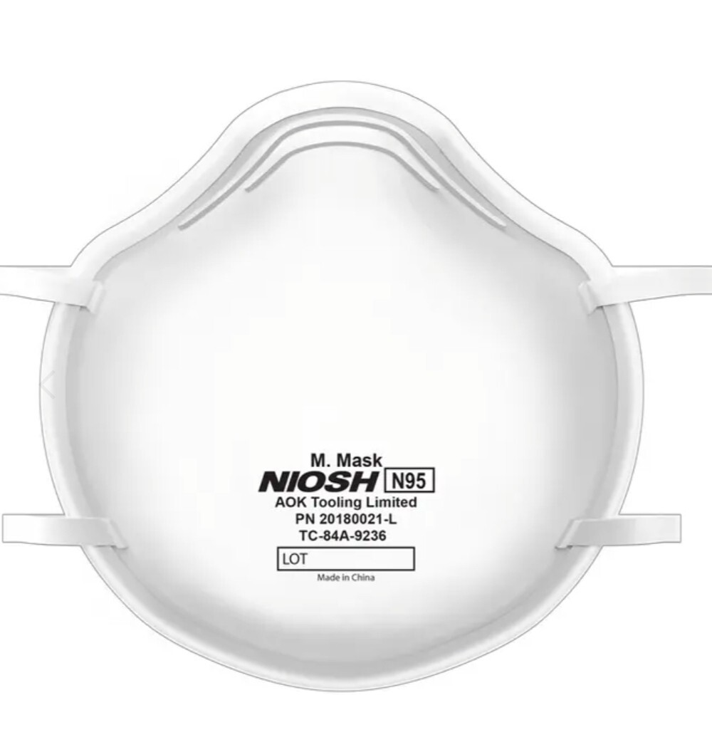 (Qty:270, 27 boxes of 10) AOK «M» MASK-L NIOSH N95 20180021-L