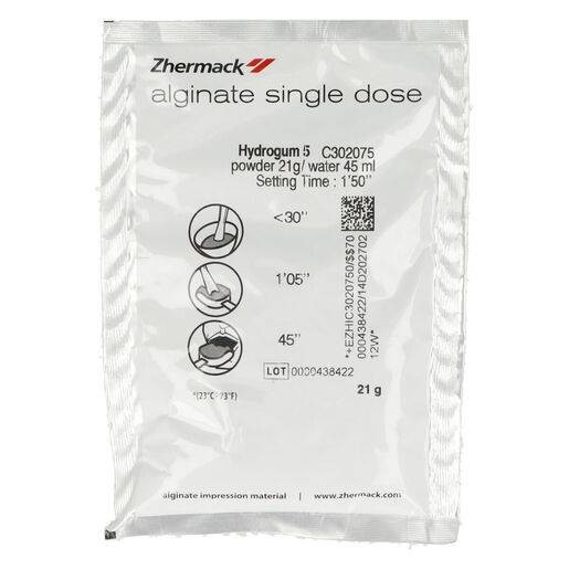 Zhermack C302075 Hydrogum 5 Alginate Dustless Extra Fast Set Monodose Fruit 21gm