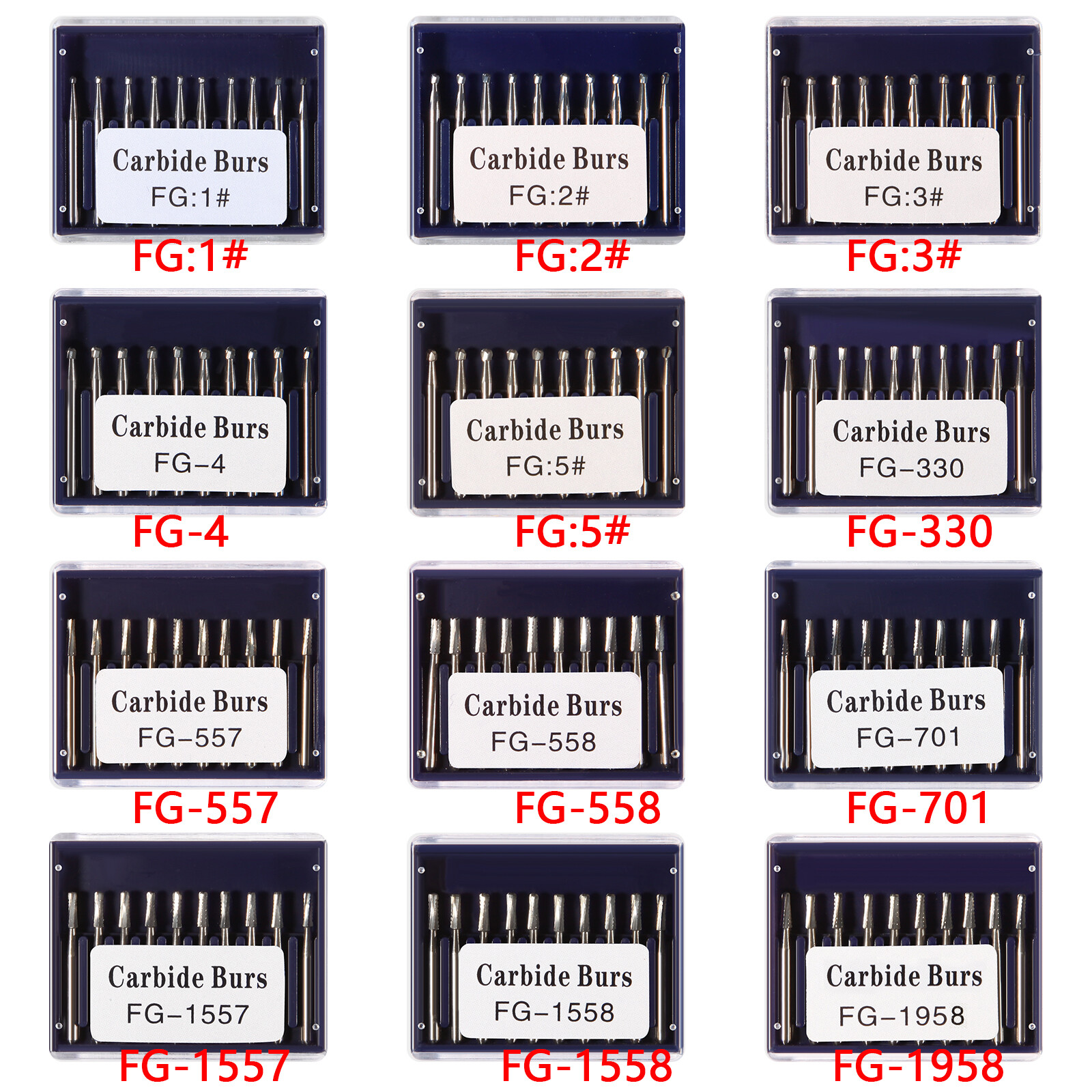 10pcs/1Kit Dental FG Fresas de carburo de tungsteno Alta Velocidad pieza de mano