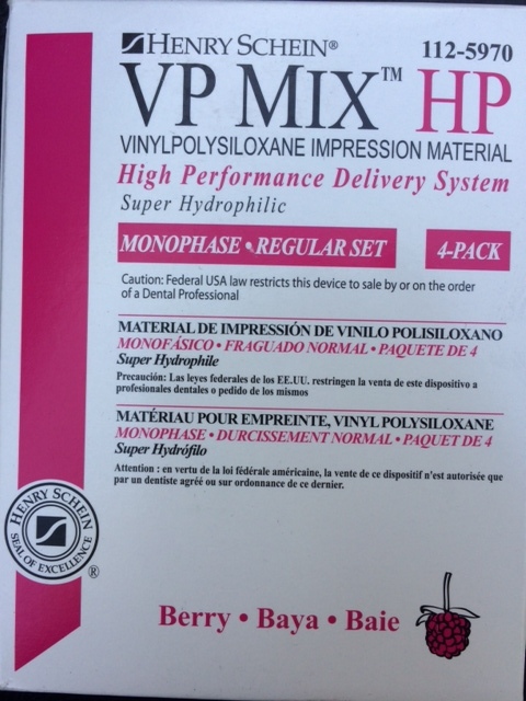 Impression Super Hydrophilic Vinyl Polysiloxane Monpphase Reg set 4 1125970