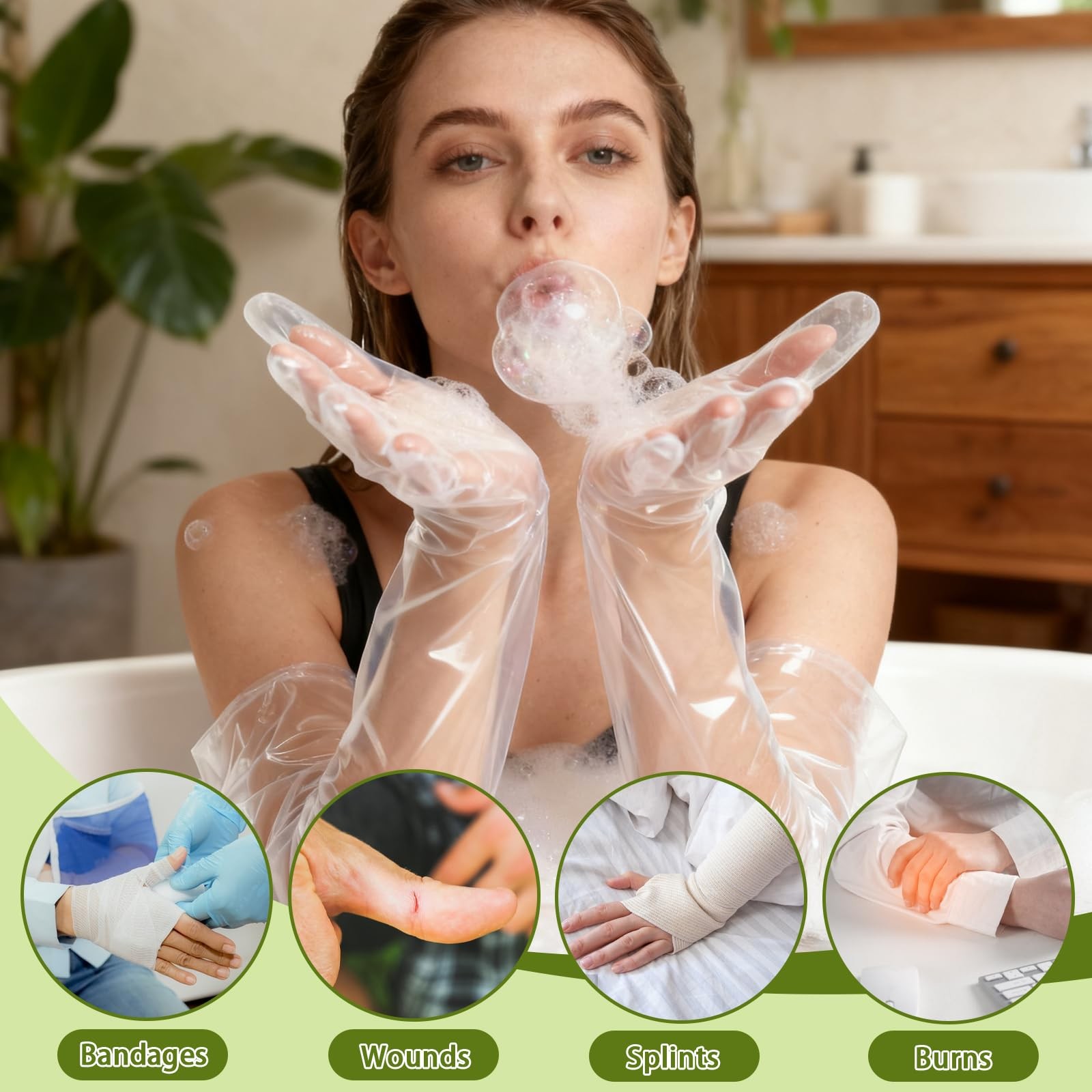 20PCS Disposable Long Plastic Gloves – 33inch Full Arm Long Sleeve Gloves
