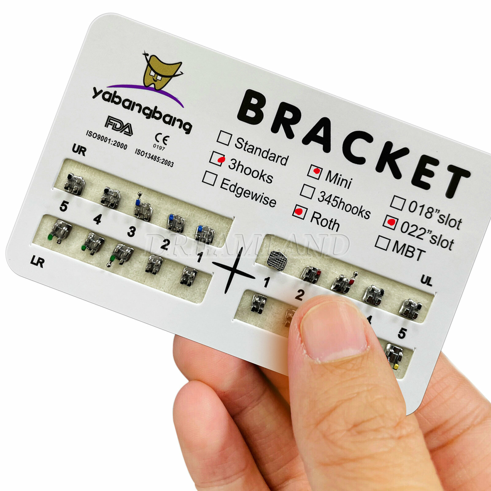10 Dental Orthodontic Metal Brackets Braces Mini Roth 022Slot 3Hooks ARCZ