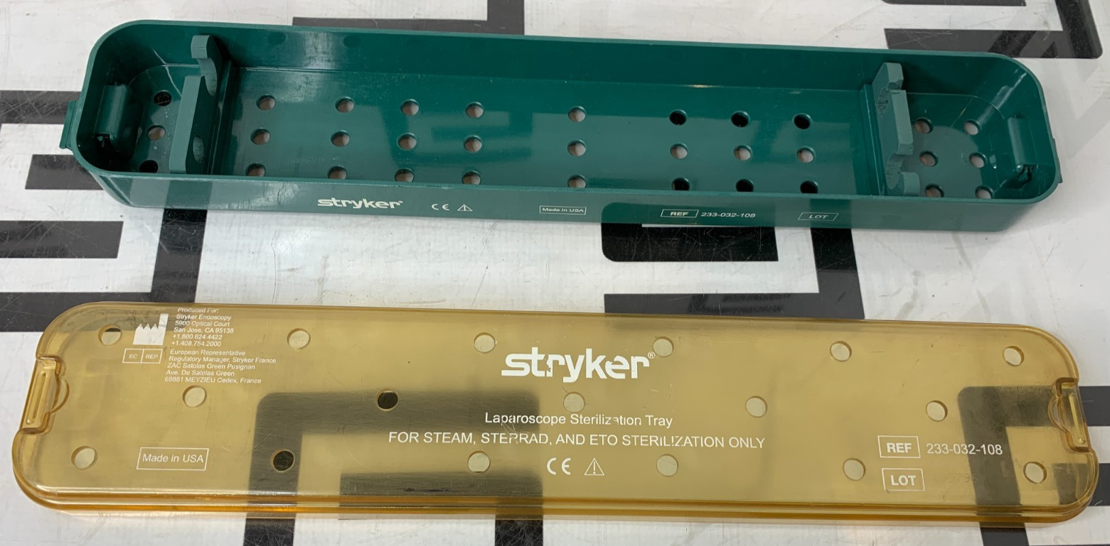 Stryker 233-032-108 Laparoscope Sterilization Tray 0233032108 17.5 X 3.25 X 2″ B