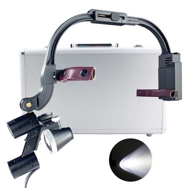 HYG-LP124 Dental 5W LED Wireless Headlamp + 3.5X Medical Loupes + 2 Batteries US