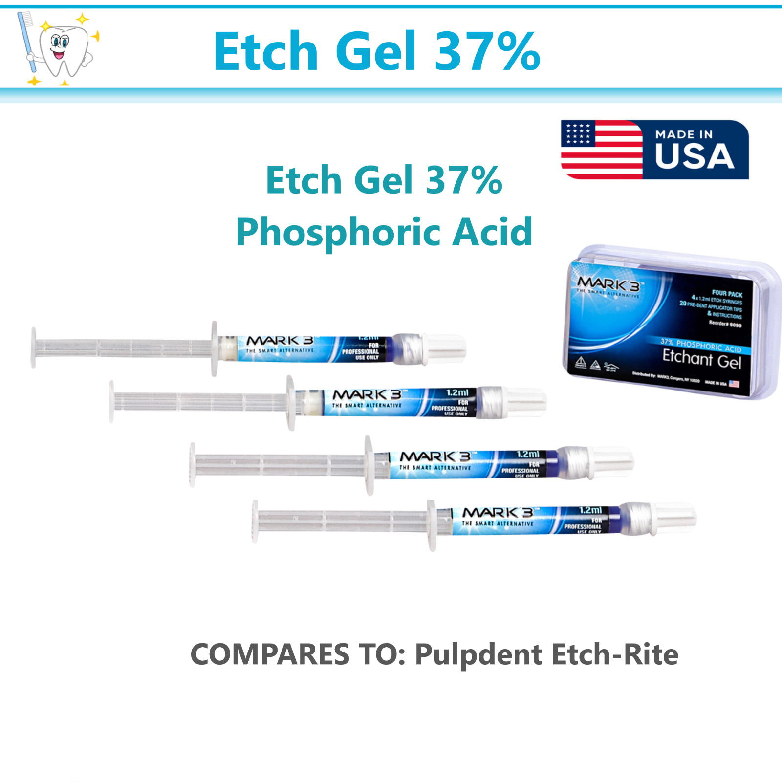 Dental Etching Gel 37% Phosphoric Acid, 1 x 50ml Etch Jumbo Refill 50ml Syr