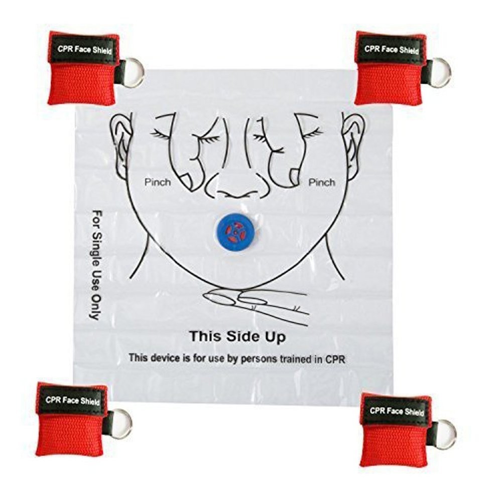 LSIKA-Z 10pcs CPR Face Shield Mask Keychain 10 Count (Pack of 1), Red-10