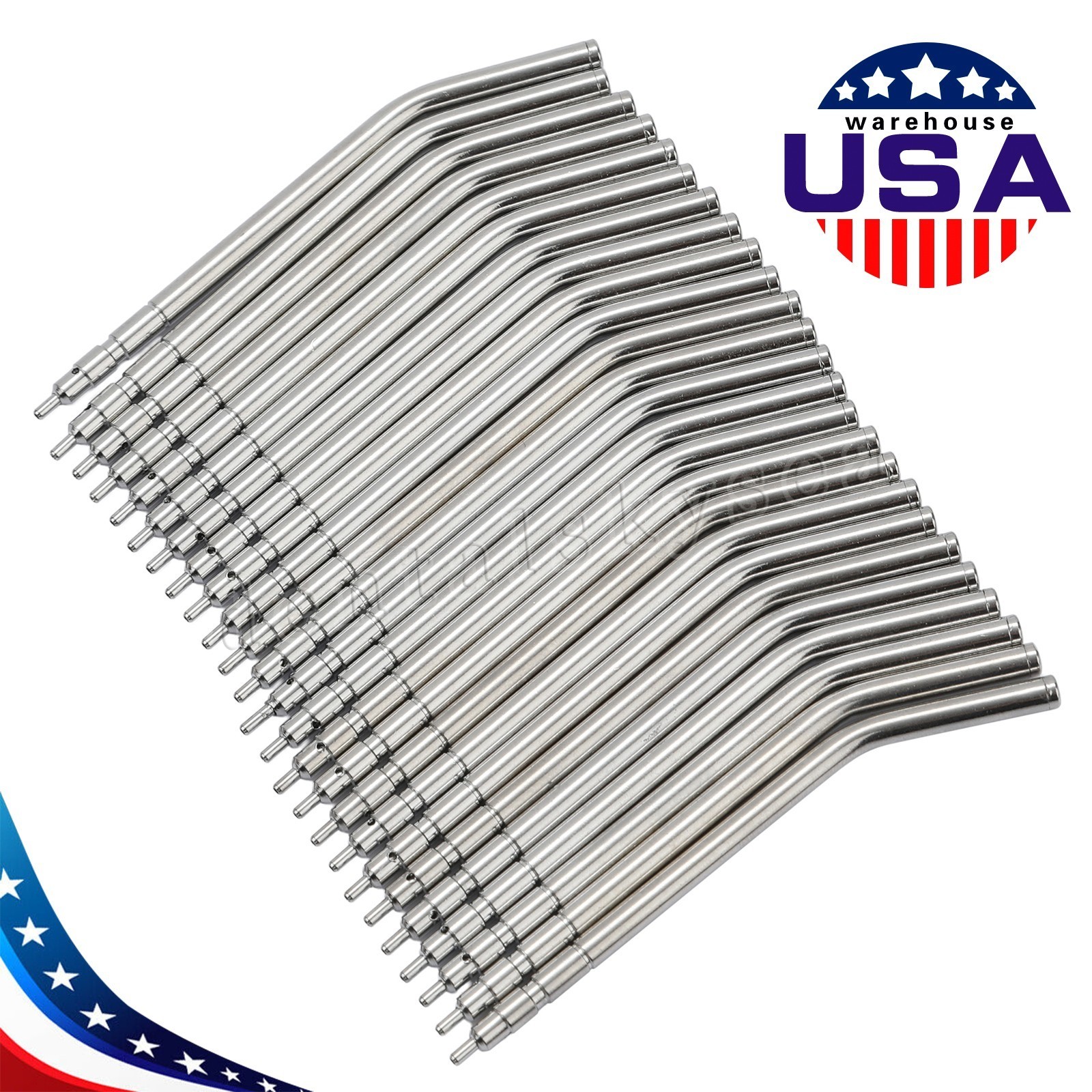 50 Pcs Dental Metal Spray Nozzles Tips For 3 Way Air Water Triple Syringe USA