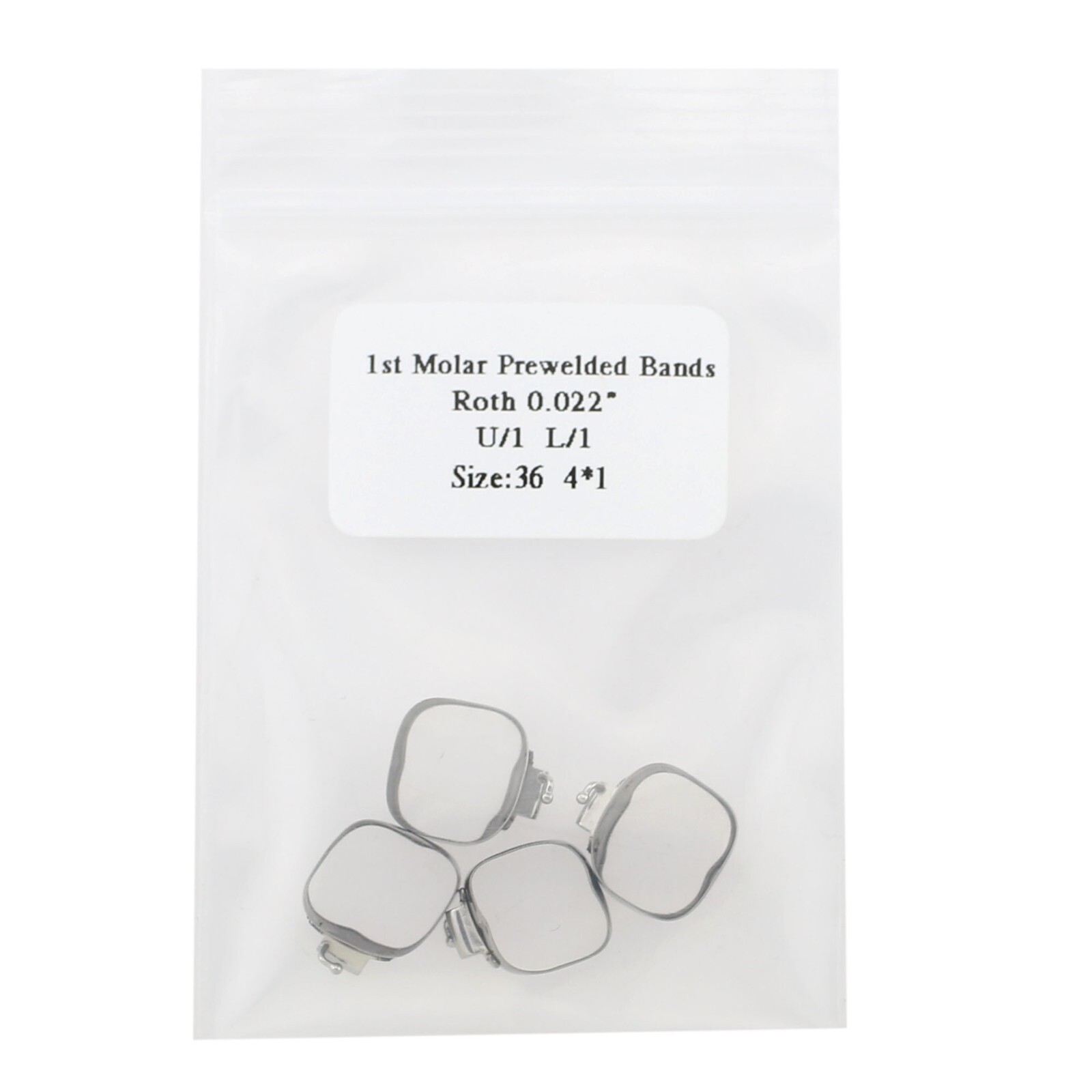 Dental Orthodontic Band Buccal Tube First Molar Band Roth 022 #32-#44 Pre-Welded