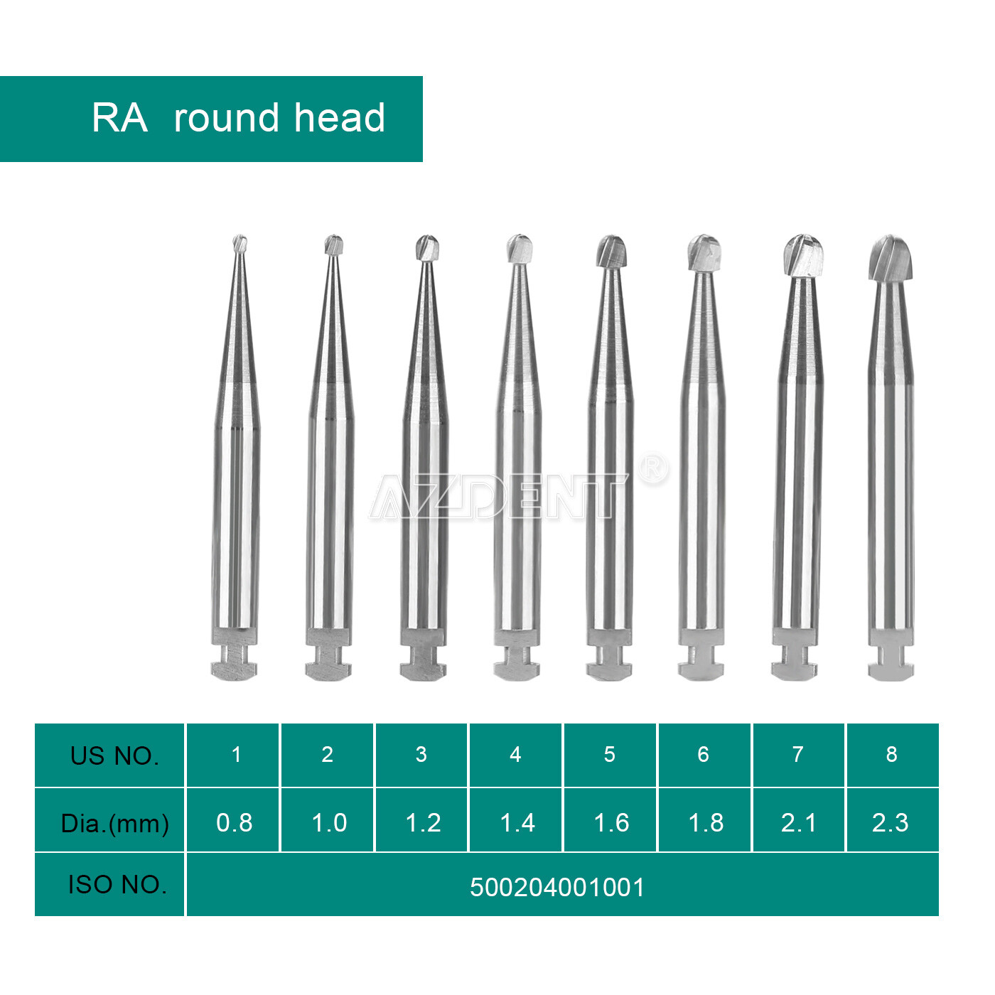 Dental Lab Clinic Low Speed Tungsten Steel Burs RA1-8 For Contra Angle Handpiece