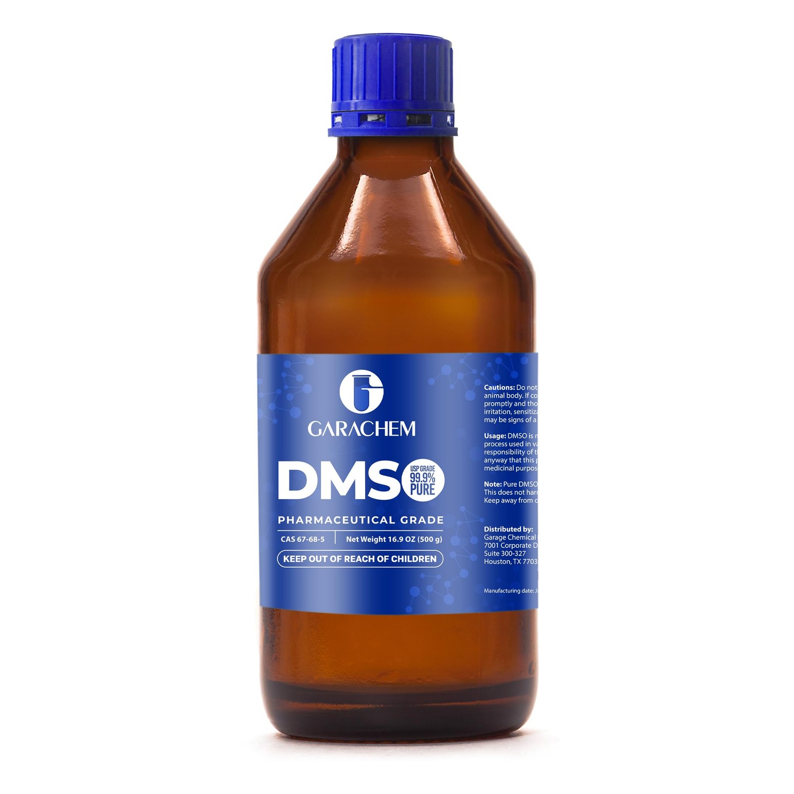 GARACHEM Pharmaceutical Grade 99.9% Pure DMSO in a Glass Bottle, Pure Liquid …