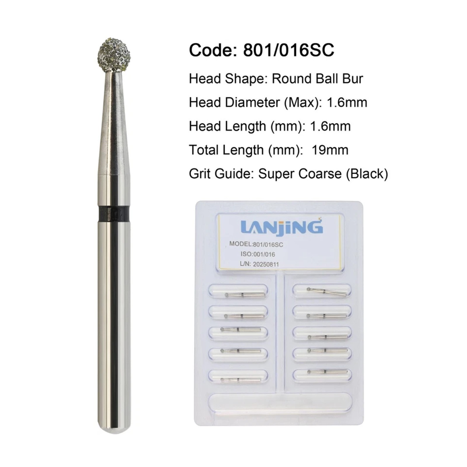 Dental Burs Diamond Pear Football Long Surical Round Ball Barrel High Speed FG