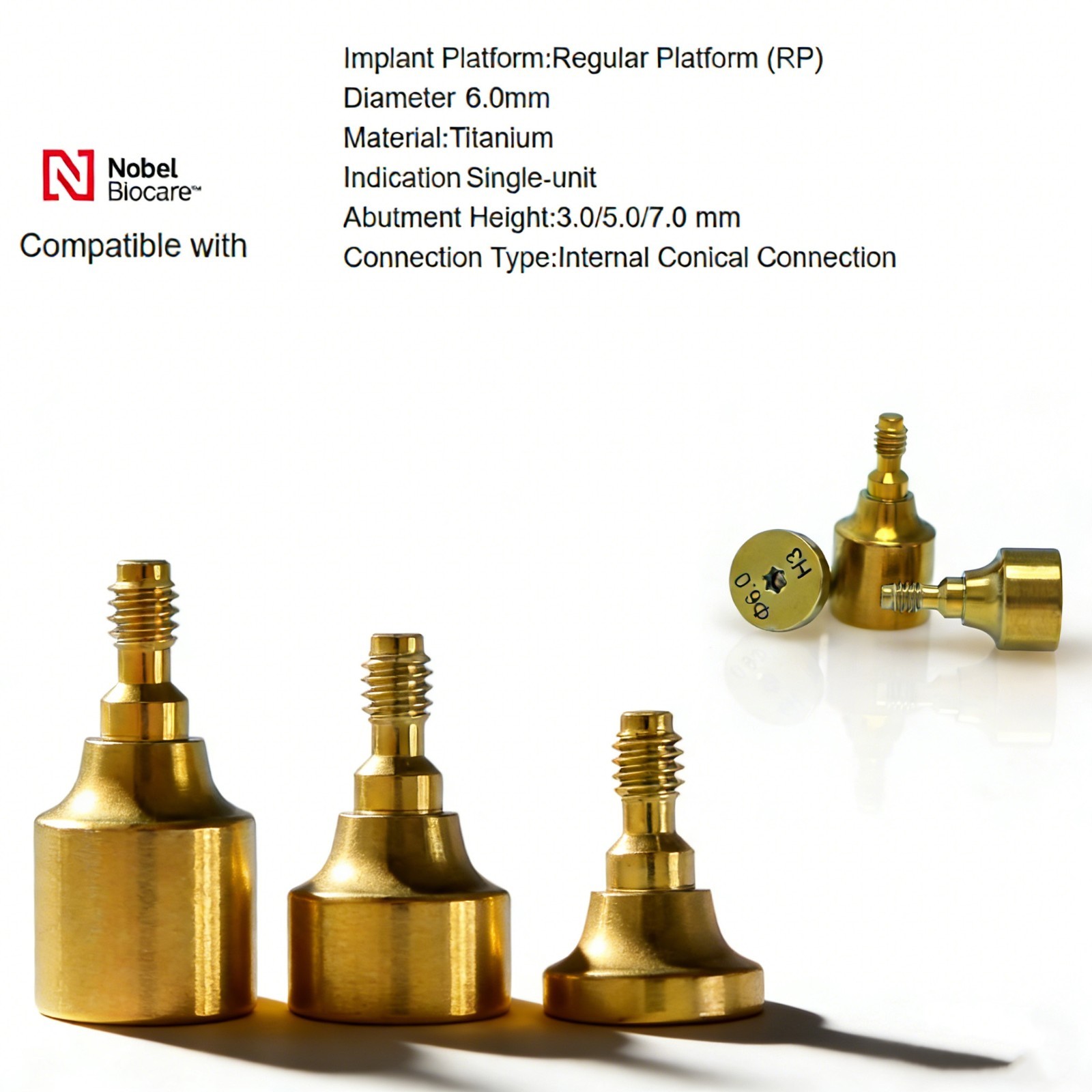 Nobel Active Compatible Healing Abutment NP RP ∅3.6 5.0 6.0 Conical Dental Caps